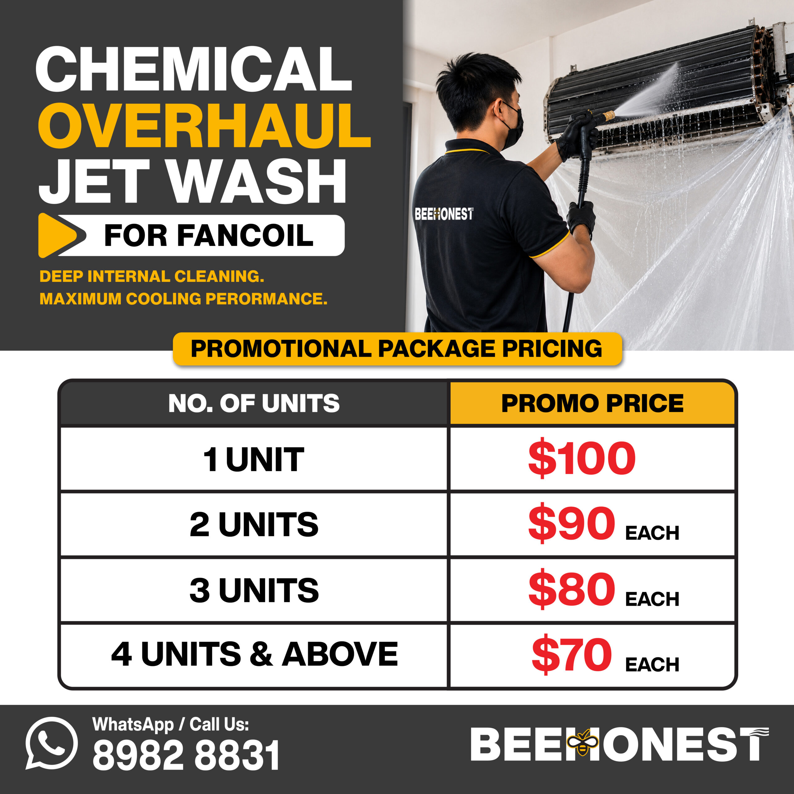 BeeHonest Chemical Wash Pricelist